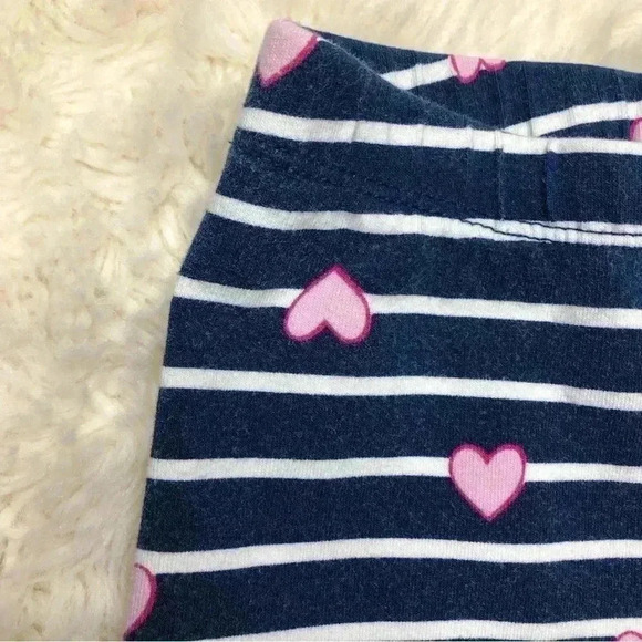 Kids  Headquarters Sweatpants Stripes / Hearts Blue/White/Pink Size 3T - Picture 8 of 16